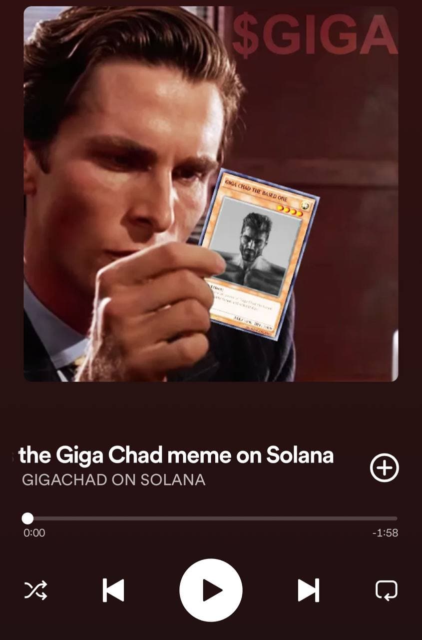 Muscular man looks at a Giga Chad Yu-Gi-Oh card.