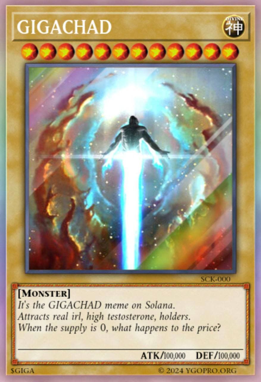GigaChad as a powerful cosmic figure in a meme.