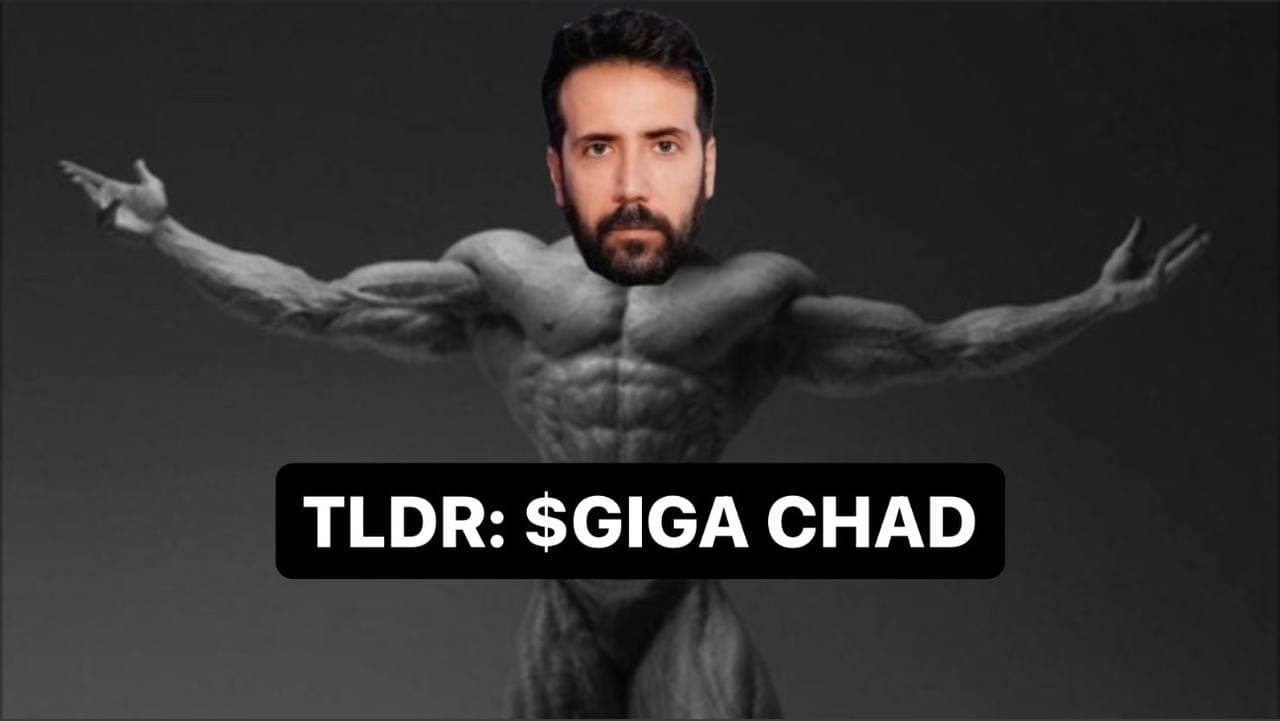 A strong figure with a man's face and text overlay.
