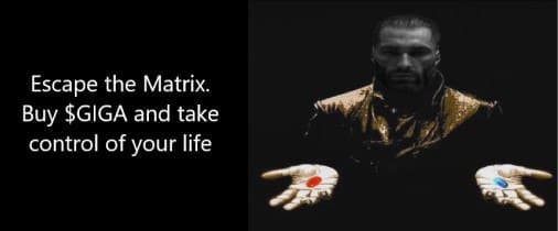 A figure offers red and blue pills with a motivational message.
