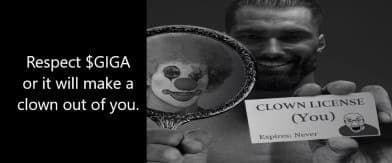 Muscular man warns against being a clown with a mirror image.