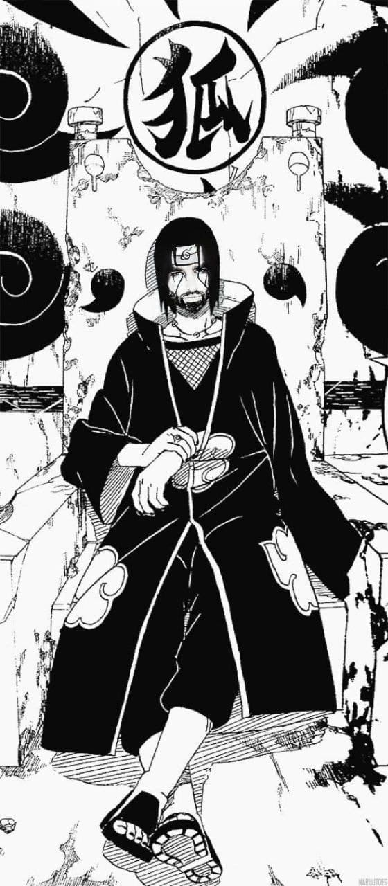 A confident character sitting on a throne in dark robes.