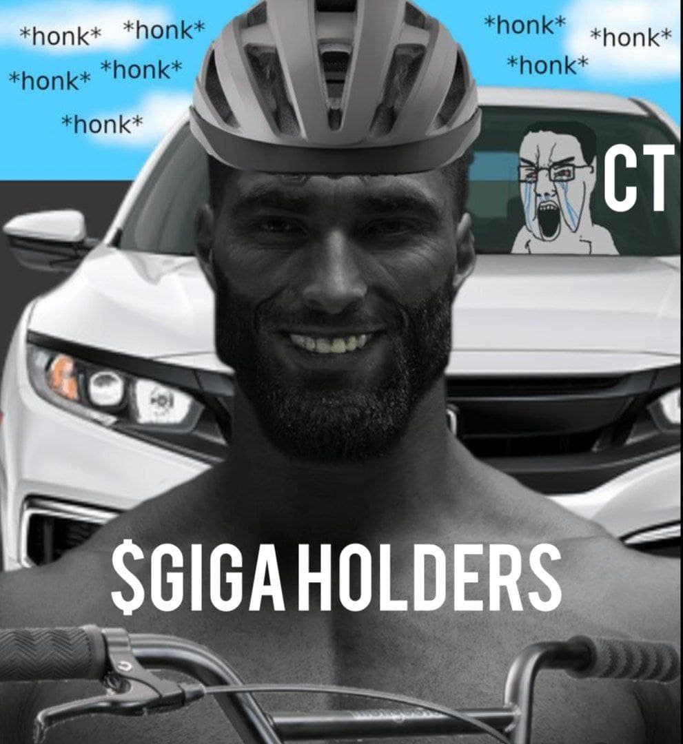 A strong man with a helmet in front of an angry character in a car.