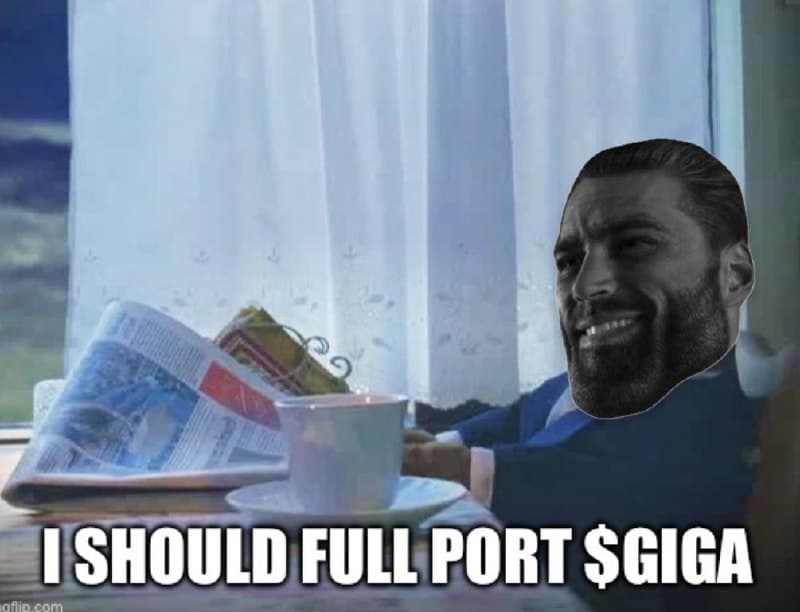 A man with a GigaChad face drinking coffee and reading a newspaper.