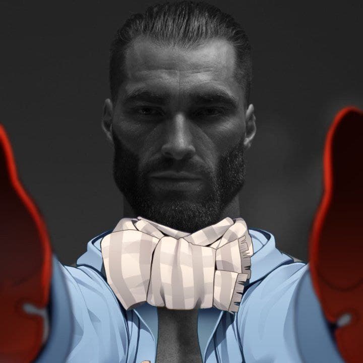Muscular man in a bow tie humorously poses with arms outstretched.