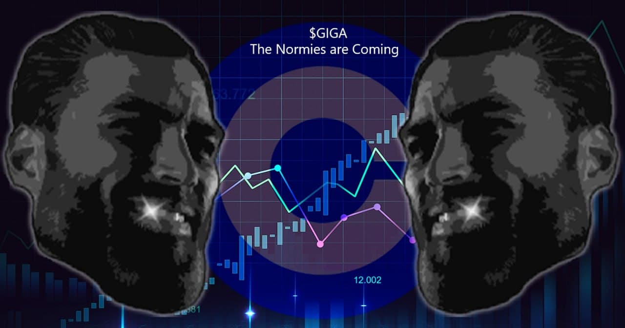 GigaChad meme with price graph and 'The Normies are Coming' text.