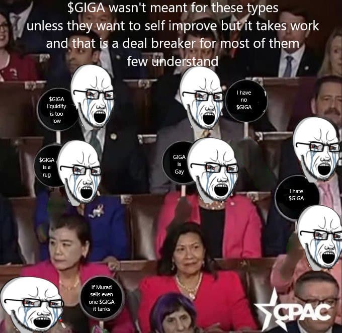 People reacting humorously to cryptocurrency discussions.