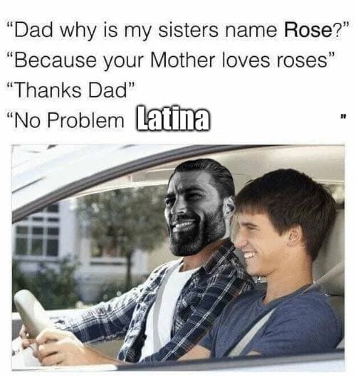 Dad explains daughter's name with a humorous twist.