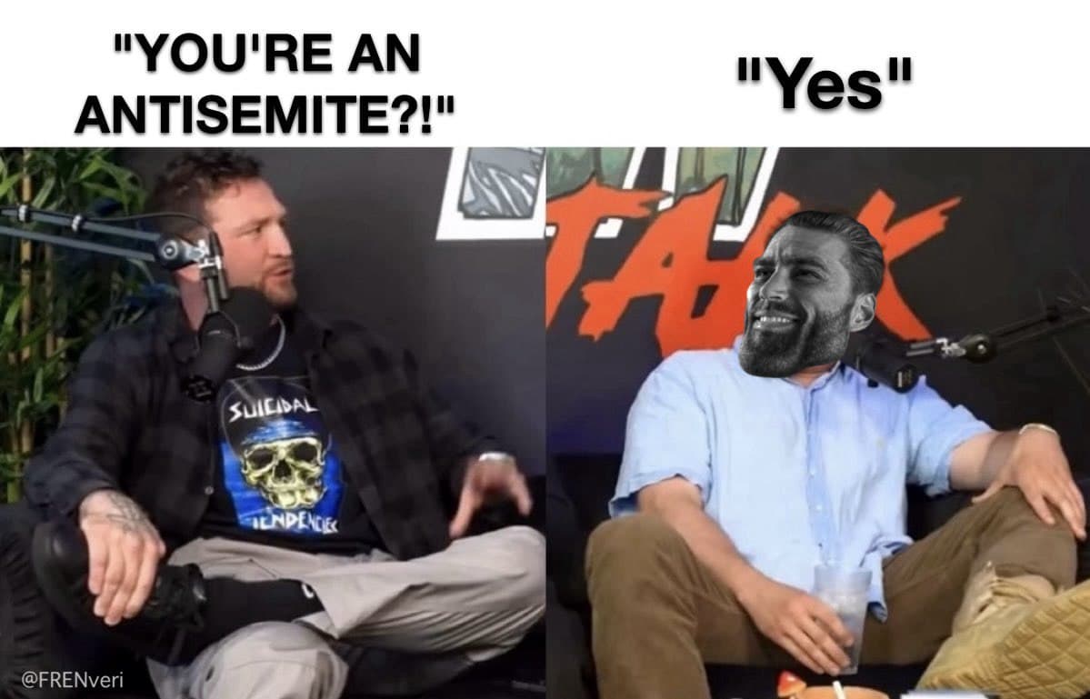 One man shocked by accusation, other responds calmly.