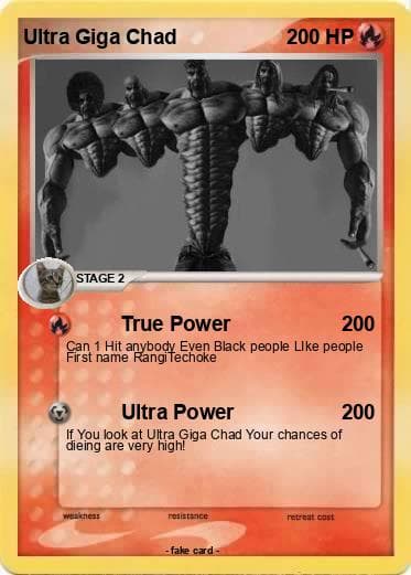 Ultra Giga Chad meme featuring a muscular character on a card.