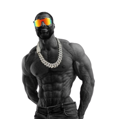 Muscular man wearing sunglasses and a gold chain.