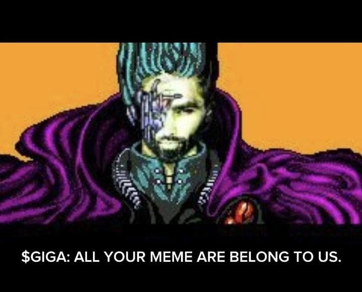 Stylized character claiming control over memes with a robotic hand.
