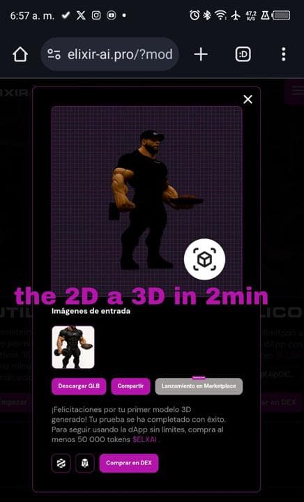 Muscular 3D model transformation from 2D.
