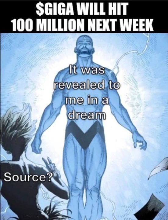 Blue superhero revealing financial predictions to astonished individual.